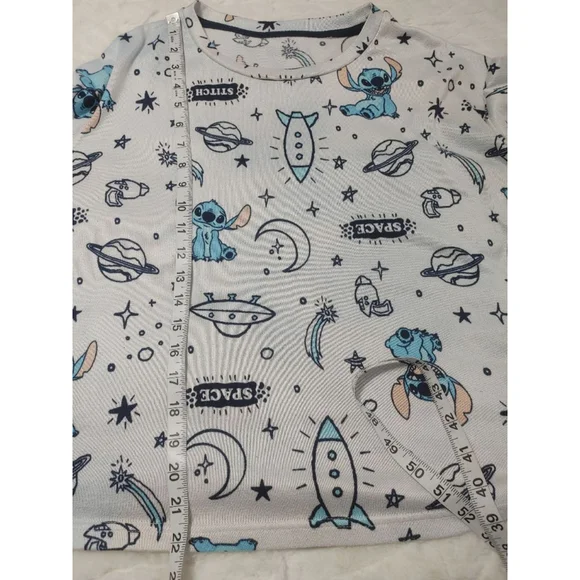 Women's Disney Lilo & Stitch Pajama Set XL White Gray - Picture 12 of 13